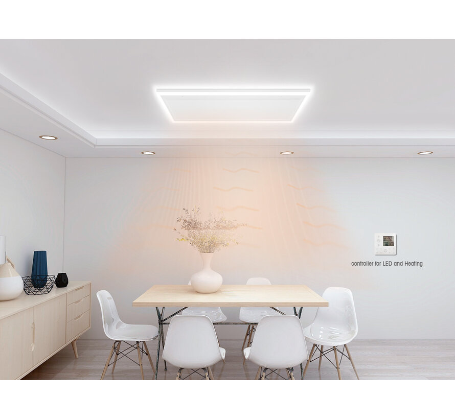 Tweede kans QH remote control infraroodpaneel wit met led verlichting 700Watt - 912
