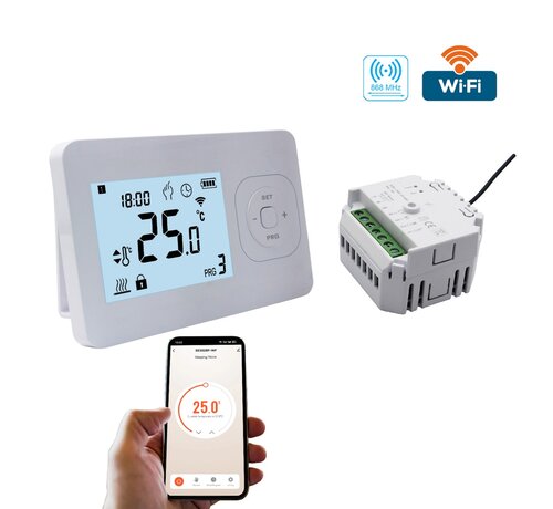 Quality Heating QH-Basic WiFi white thermostaat inclusief inbouw ontvanger