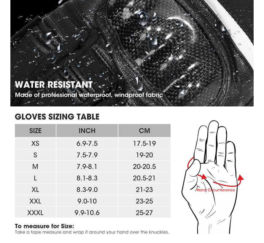 Elektrisch verwarmde motor handschoenen - 3 warmtestanden