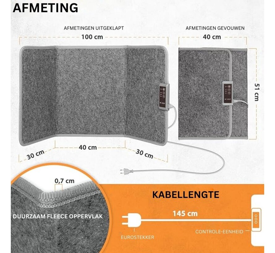 Vouwbaar mobiel infraroodpaneel met 3 warmtestanden - 165W