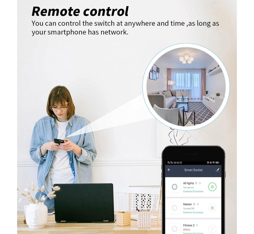 Wifi Slimme stekker verbruiksmeter met timer functie