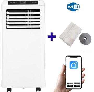 Quality Cooling Mobiele airco Wifi ontvochtigen en ventileren met raamafdichting en luchtreiniger 7000btu