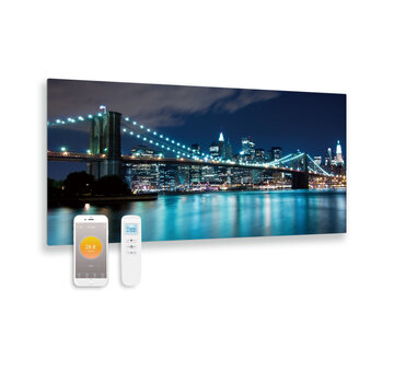 Quality Heating Tweede kans Bedrukt glazen infrarood paneel New York 119x59 700Watt - 11247