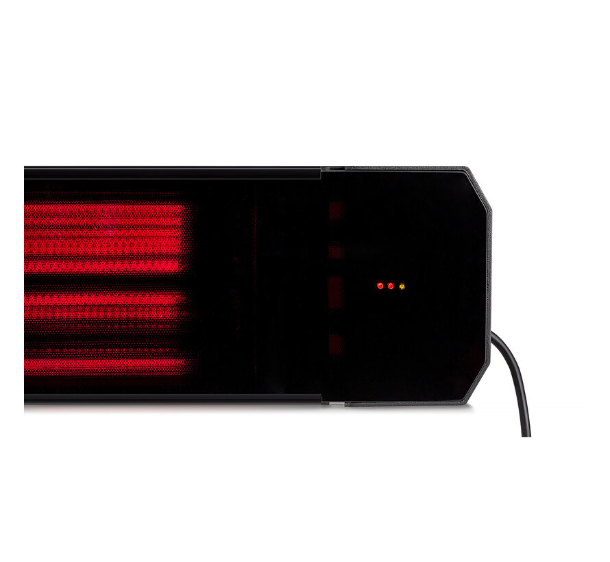 Infrarood terrasverwarmer Calore black heater instelbaar met 1600 - 3200Watt
