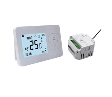 Quality Heating QH Basic draadloze programmeerbare thermostaat inclusief mini inbouw ontvanger