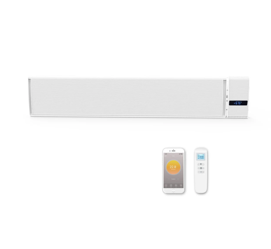 Infrarood terrasverwarmer Whitewarm heater met afstandsbediening 1800 - 2400Watt