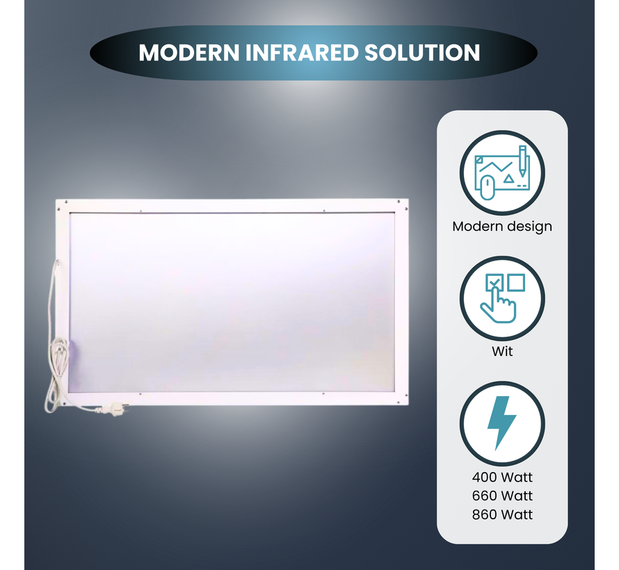QH-H4 Exclusive Serie infraroodpaneel 70 x 120 cm - 1000Watt