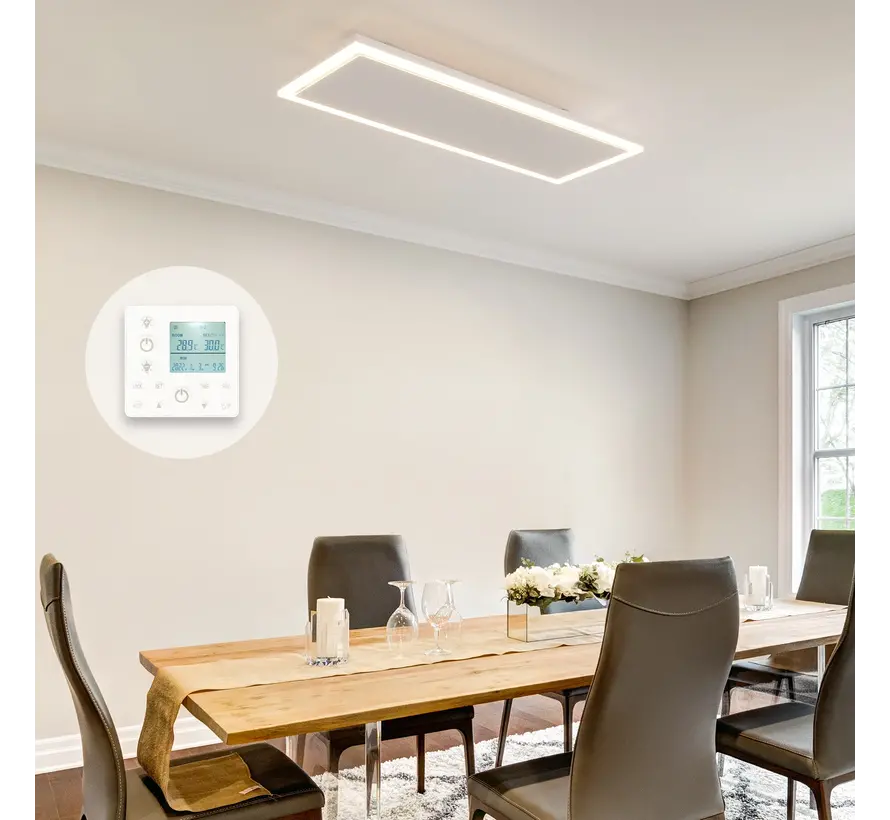 QH-InfraGlow Serie Wifi infraroodpaneel met led verlichting 93x39 cm 1150watt
