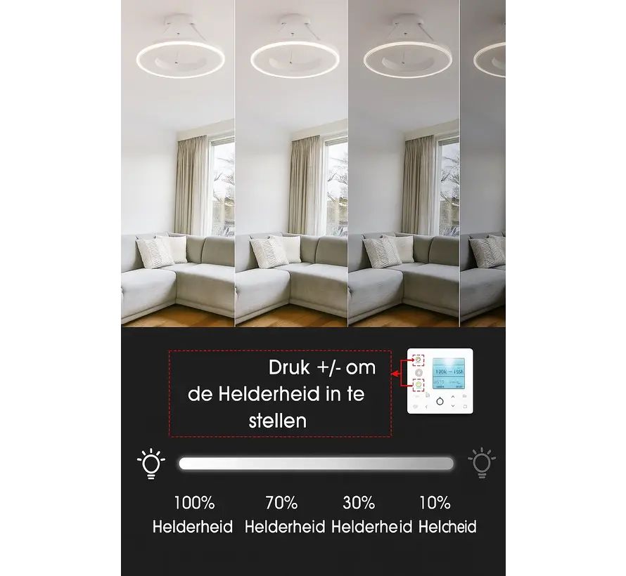 QH-GlowRing Serie Wifi infraroodpaneel met led verlichting 60 cm 1000watt