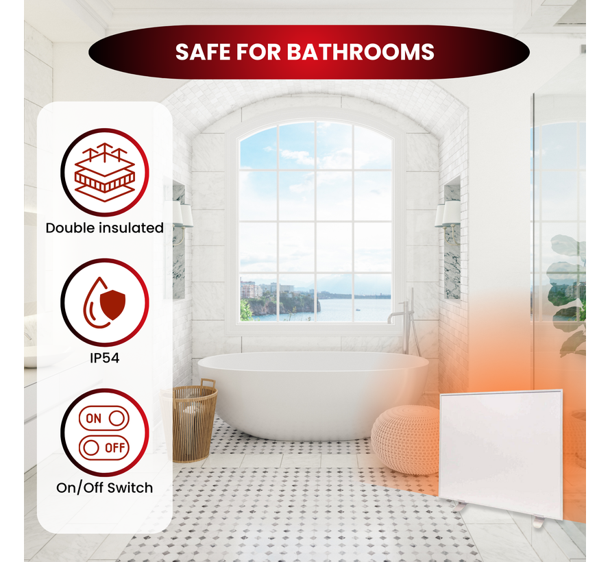 QH-AK Serie Verplaatsbaar infraroodpaneel 350, 450, 580 of 700Watt inclusief wielen