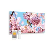 Quality Heating Bedrukt glazen infrarood paneel met wifi en remote control bloesem 100x59 580Watt