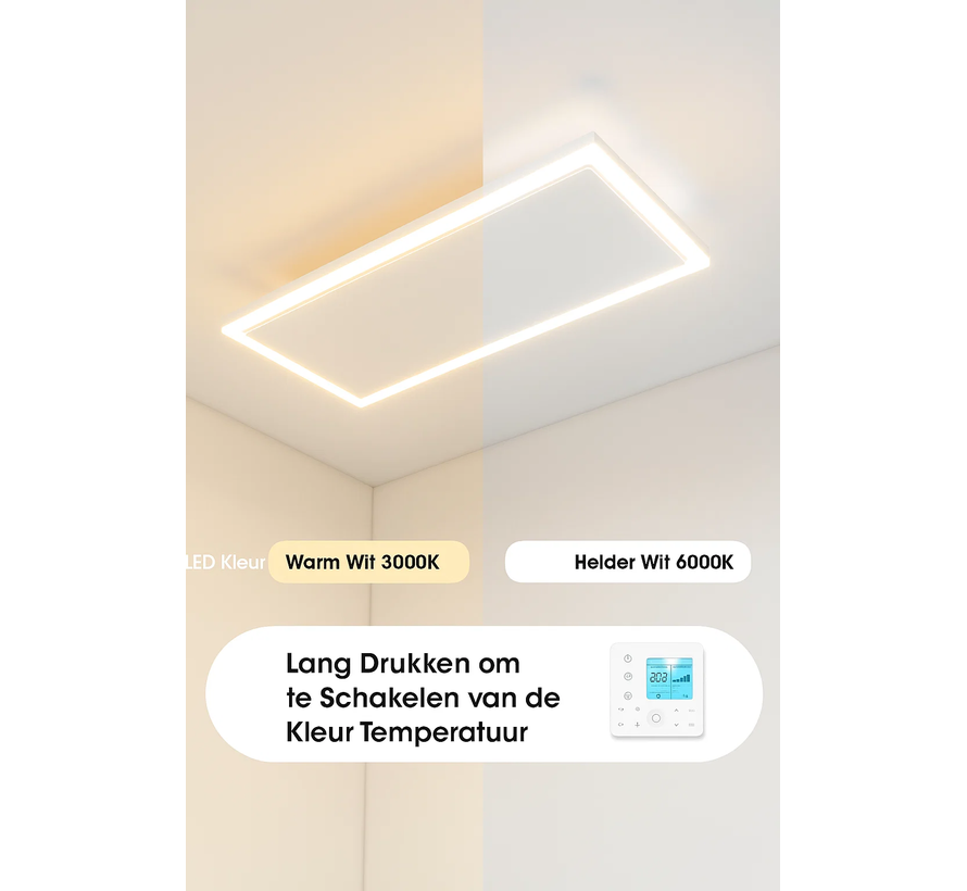 QH-InfraGlow Serie infraroodpaneel met led verlichting 93x39 cm 1150watt