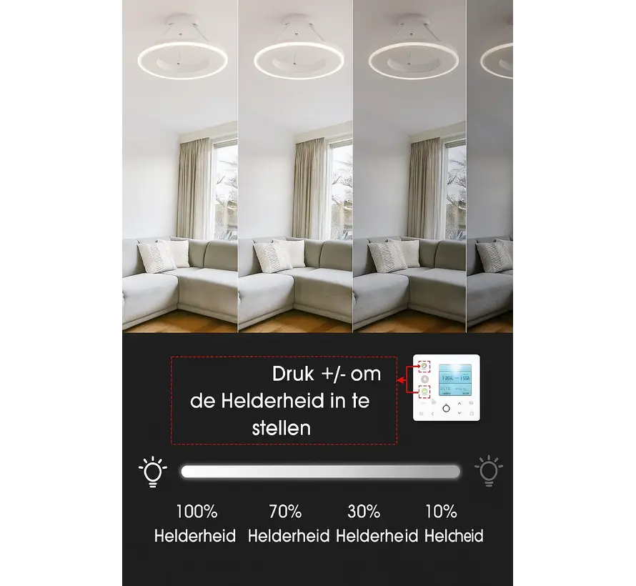 QH-GlowRing Serie infraroodpaneel met led verlichting 60 cm 1000watt