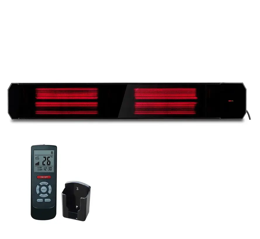 Infrarood terrasverwarmer Calore black heater instelbaar met 1600 - 3200Watt