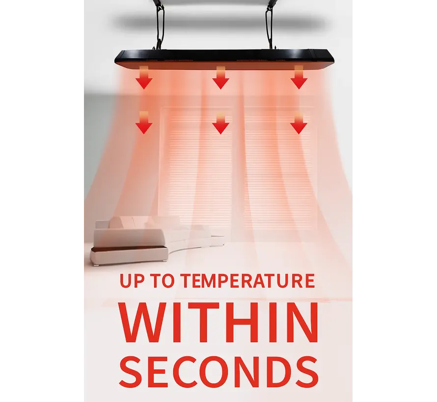 Infrarood terrasverwarmer Calore black heater instelbaar met 1600 - 3200Watt