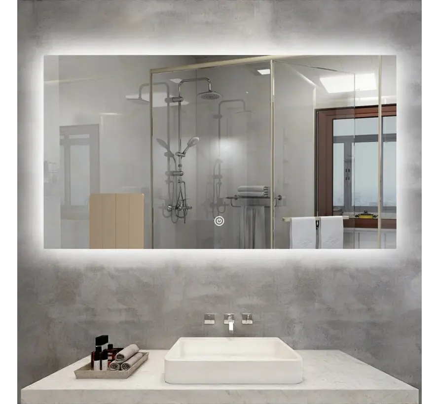 Smart spiegel met led verlichting infrarood verwarming 60X120 500Watt