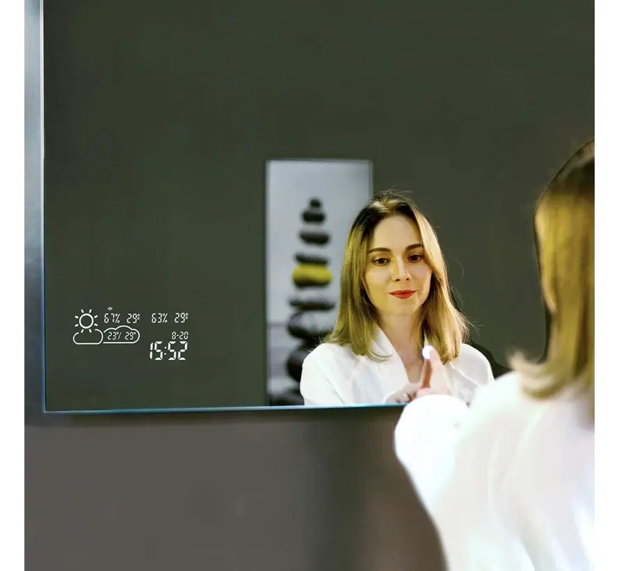 Smart spiegel met led verlichting infrarood verwarming 60X60 200Watt