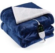 Quality Heating Elektrische omslagdeken - Warmtedeken - 1 persoons - 180x150 cm - Fleece - blauw