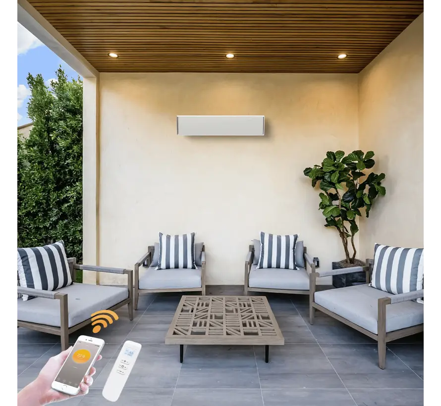 Infrarood terrasverwarmer Whitewarm Wifi 1800 - 2400Watt