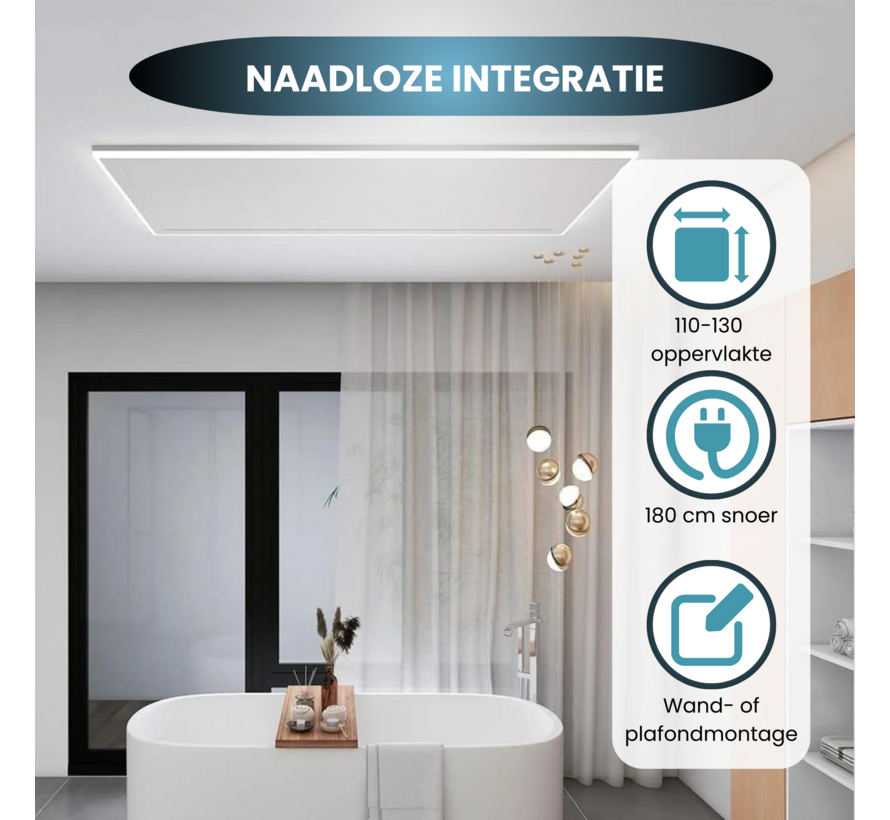 QH-HL Serie infraroodpaneel met LED verlichting 63 x 128 cm - 840Watt