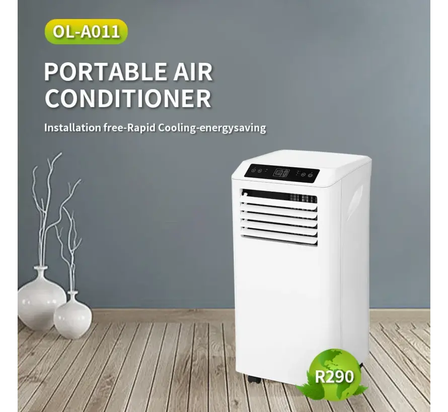 Mobiele airco Wifi ontvochtigen en ventileren met raamafdichting en luchtreiniger 7000btu