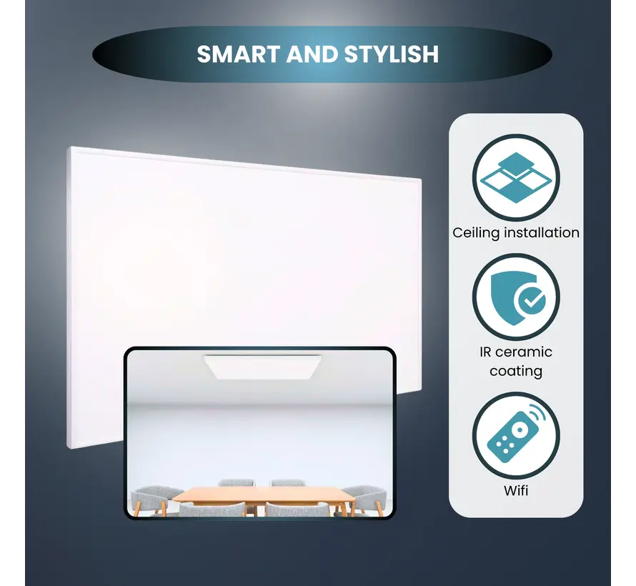 QH-H4 Exclusive Serie infraroodpaneel 60 x 105 cm - 660Watt