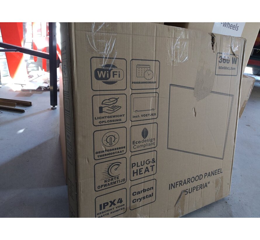 Tweedekans - QH-SP Wifi remote control verplaatsbaar infraroodpaneel 350, 450 en 700Watt - 350Watt 60 x 50 cm