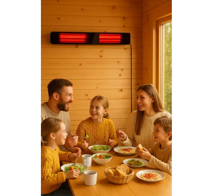 Infrarood terrasverwarmer Calore Wifi black heater instelbaar met 1600 - 3200Watt