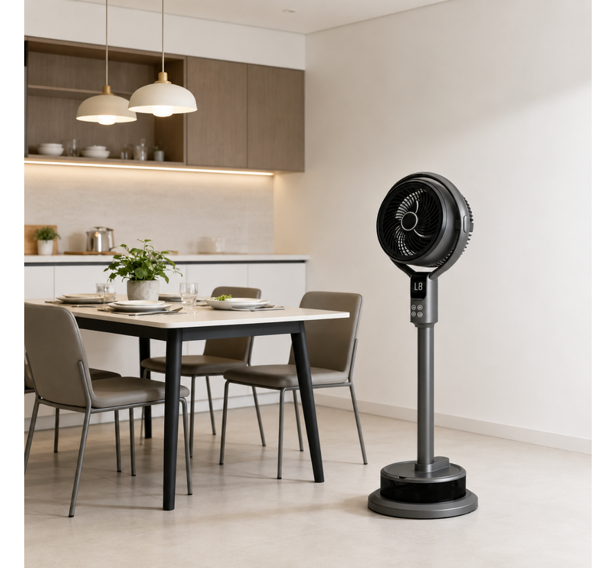 Mistventilator met afstandsbediening, timer en luchtbevochtiger