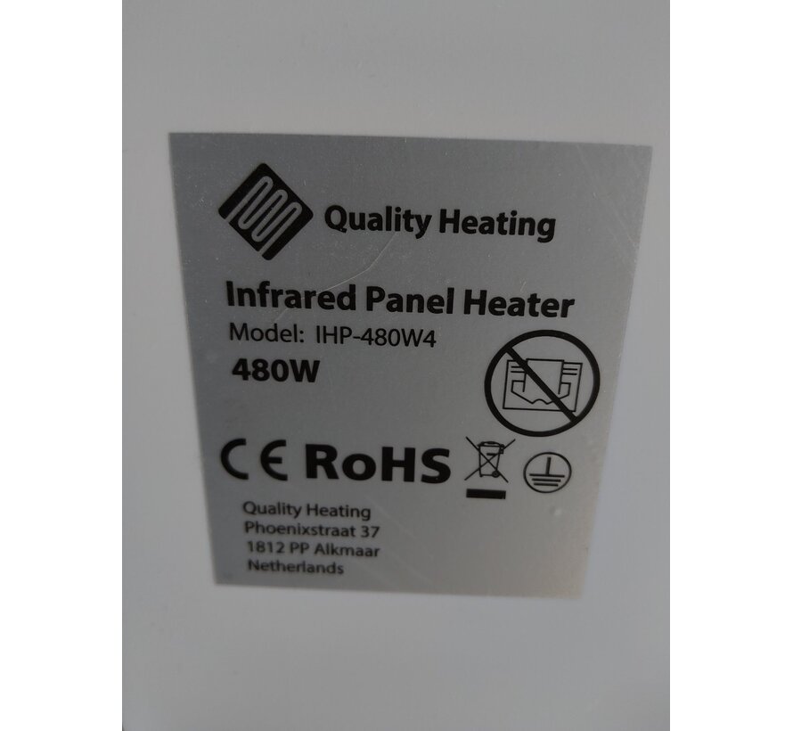 Tweedekans - QH-SP Wifi remote control verplaatsbaar infraroodpaneel 350, 450 en 700Watt - 700Watt 60 x 90 cm