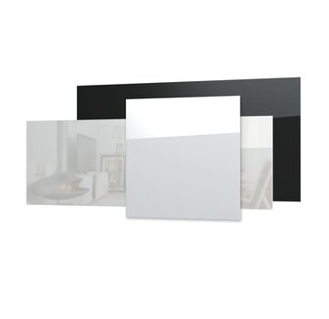 Tweedekans - Ecosun GS-Serie infraroodpanelen wit of zwart wand of plafond - Afmetingen: 60 x 60 cm 300Watt, Afwerking: Wit glas, Towel Rail: Zonder towel rail en toebehoren (alleen het paneel)