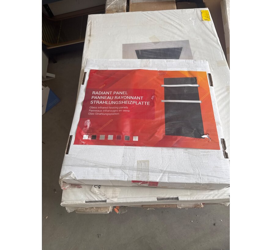 Tweedekans - Ecosun GS-Serie infraroodpanelen wit of zwart wand of plafond - Afmetingen: 60 x 60 cm 300Watt, Afwerking: Wit glas, Towel Rail: Zonder towel rail en toebehoren (alleen het paneel)