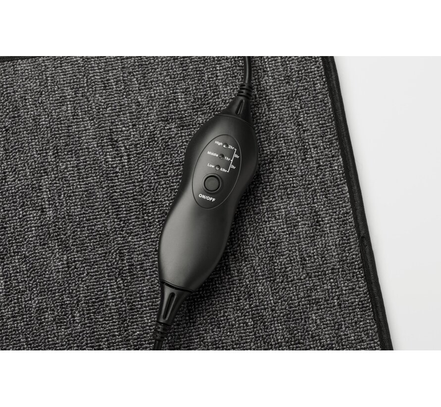 Tweedekans - Warmte mat vermogen instelbaar met controller en timer functie - V14 - Antraciet 40 x 60 cm met controller