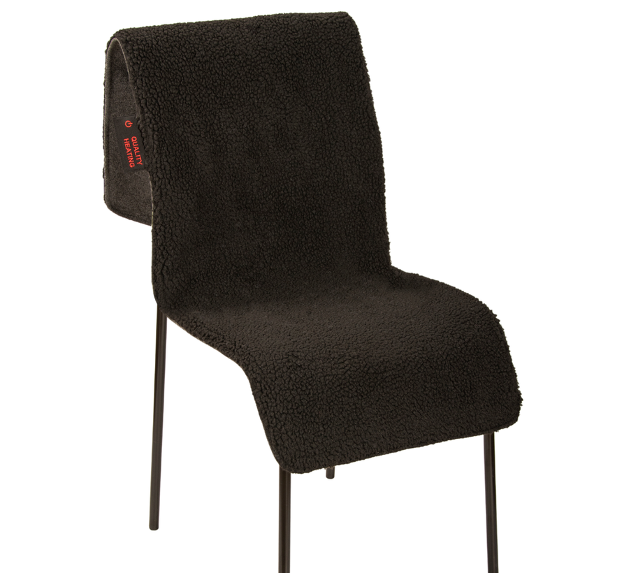Tweedekans - Warmtedeken draadloos Warmy - 45 x 135 cm warmy Teddy black (oneside) + dark grey (wooly) the otherside