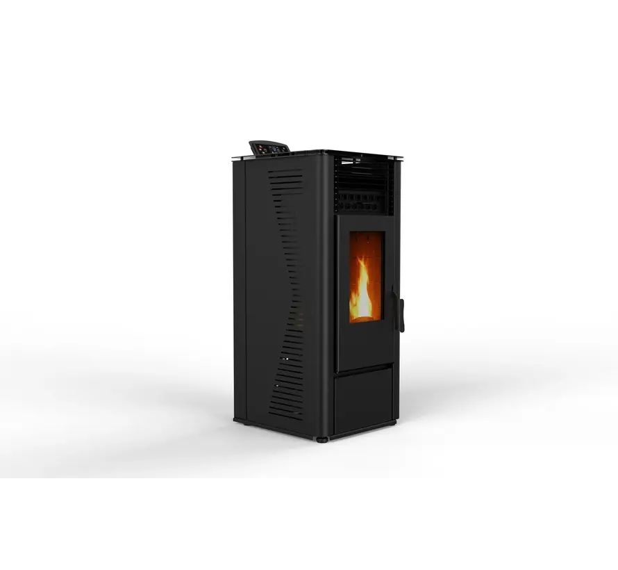 Pelletkachel - 9.6 kW 80 -90 m² - 5 niveaus - timer - KM1009A - Black
