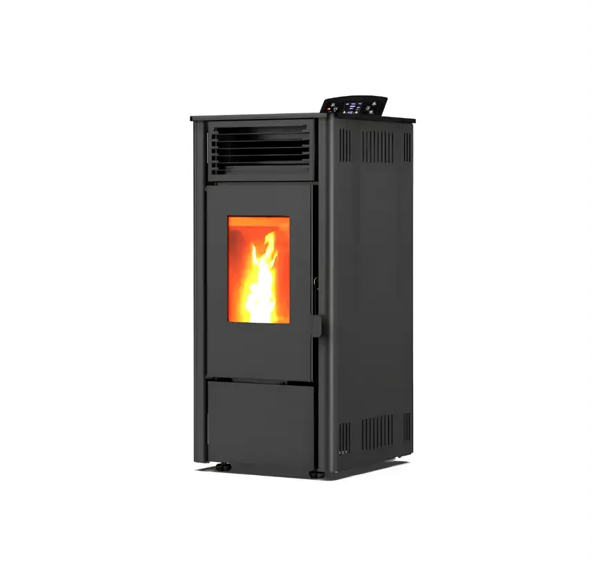 Pelletkachel - 7.7 kW 70-80 m2 - 5 niveaus - timer - KM0805A - Black