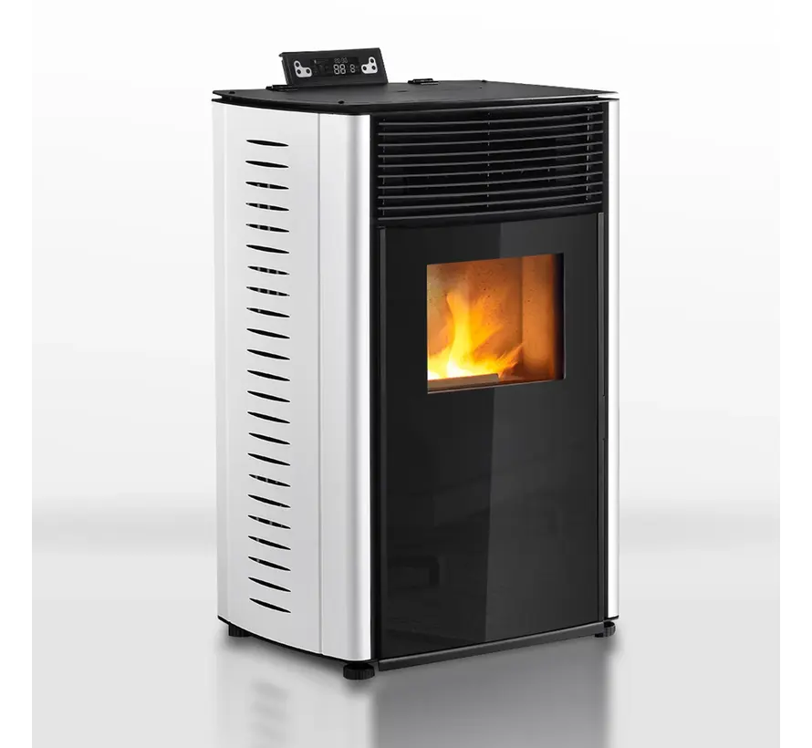 Pelletkachel - 13.1kW - voor 80-100 m2 - 5 niveaus - timer - CR04 White