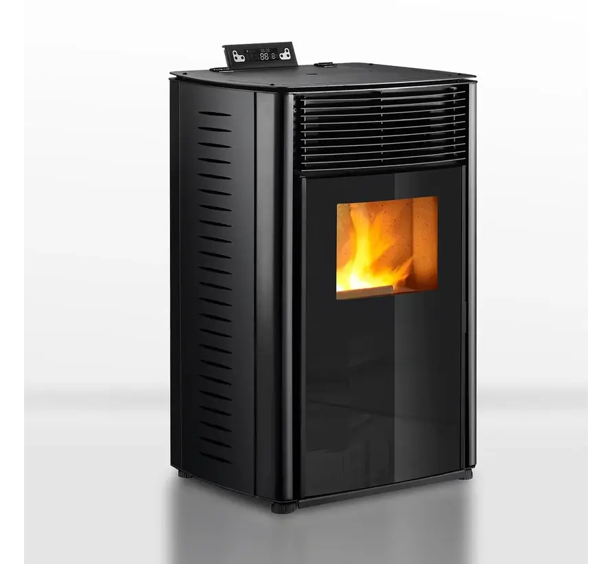 Pelletkachel - 13.1kW - voor 80-100 m2 - 5 niveaus - timer - CR04 Black
