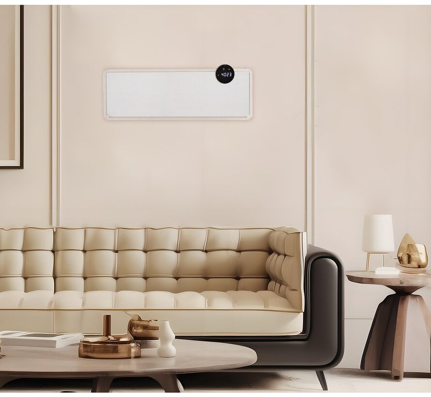 Keramische wandverwarming AmberHeat met Wifi thermostaat
