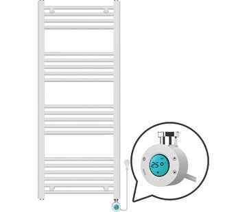 Quality Heating Handdoekradiator Elektrisch met Digitale Thermostaat - Radiator Badkamer - 1200 × 500 mm - Wit - 500 Watt