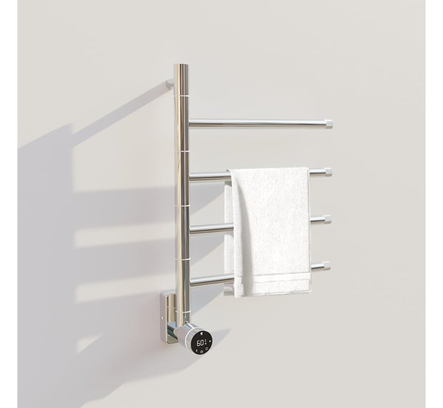 Elektrische handdoek radiator chrome met thermostaat