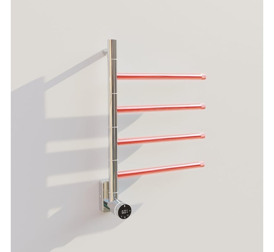 Elektrische handdoek radiator chrome met thermostaat