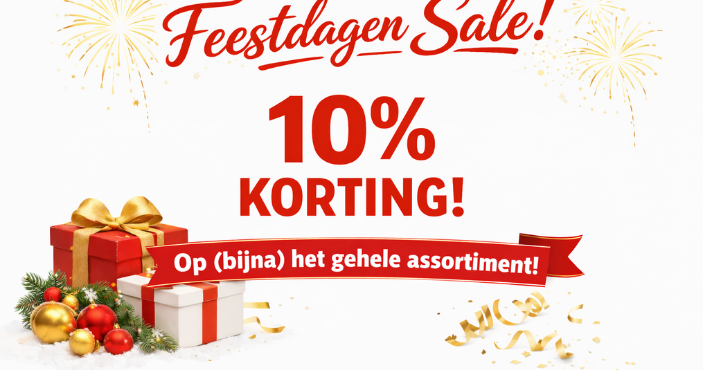 Feestdagen Sale 10% korting.