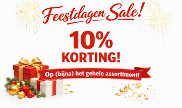 Feestdagen Sale 10% korting.