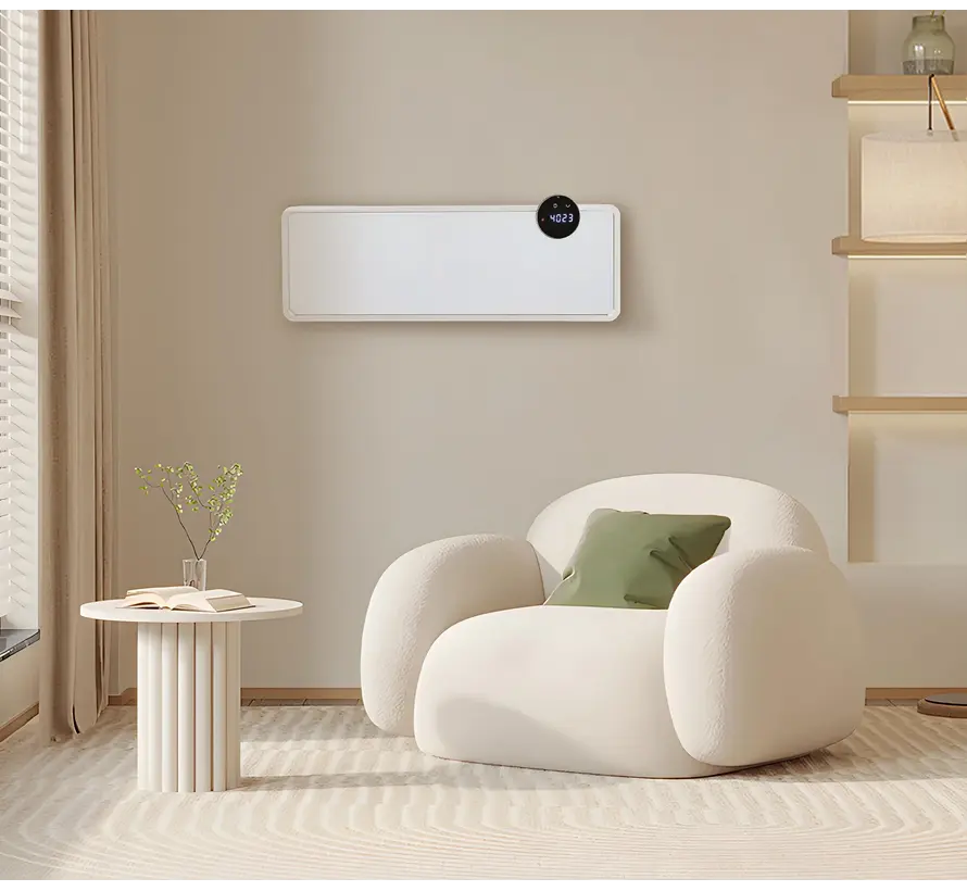 Keramische wandverwarming AmberHeat met Wifi thermostaat