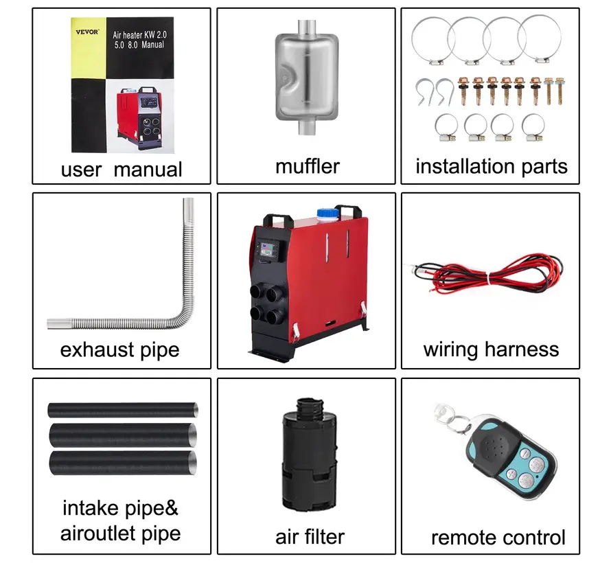 Draagbare 8 kW Diesel standkachel