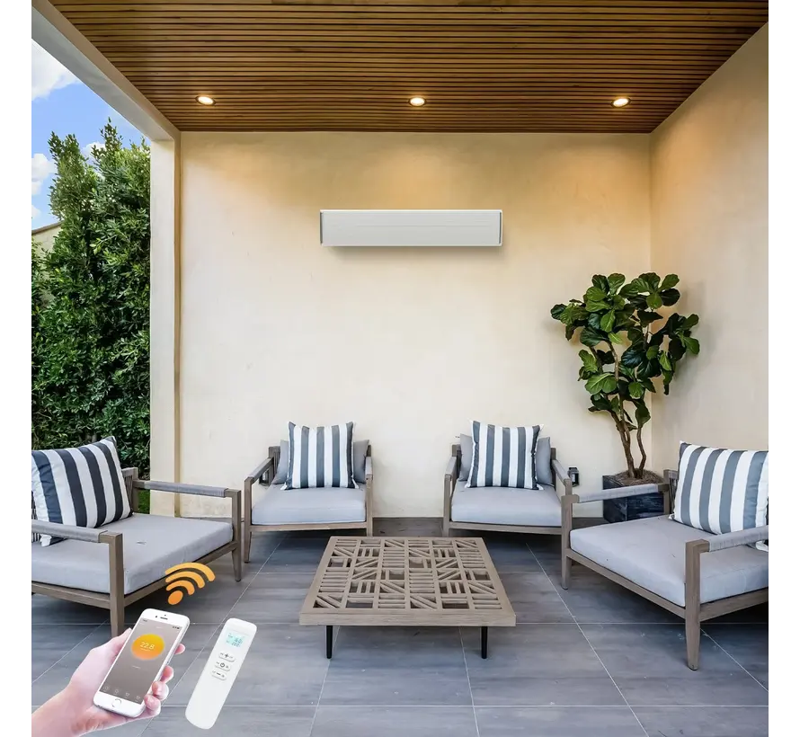 Infrarood terrasverwarmer Whitewarm Wifi 1800 - 2400Watt