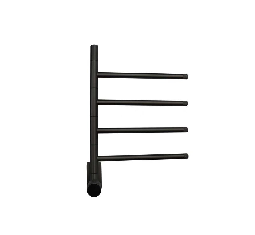 Elektrische handdoek radiator black met thermostaat