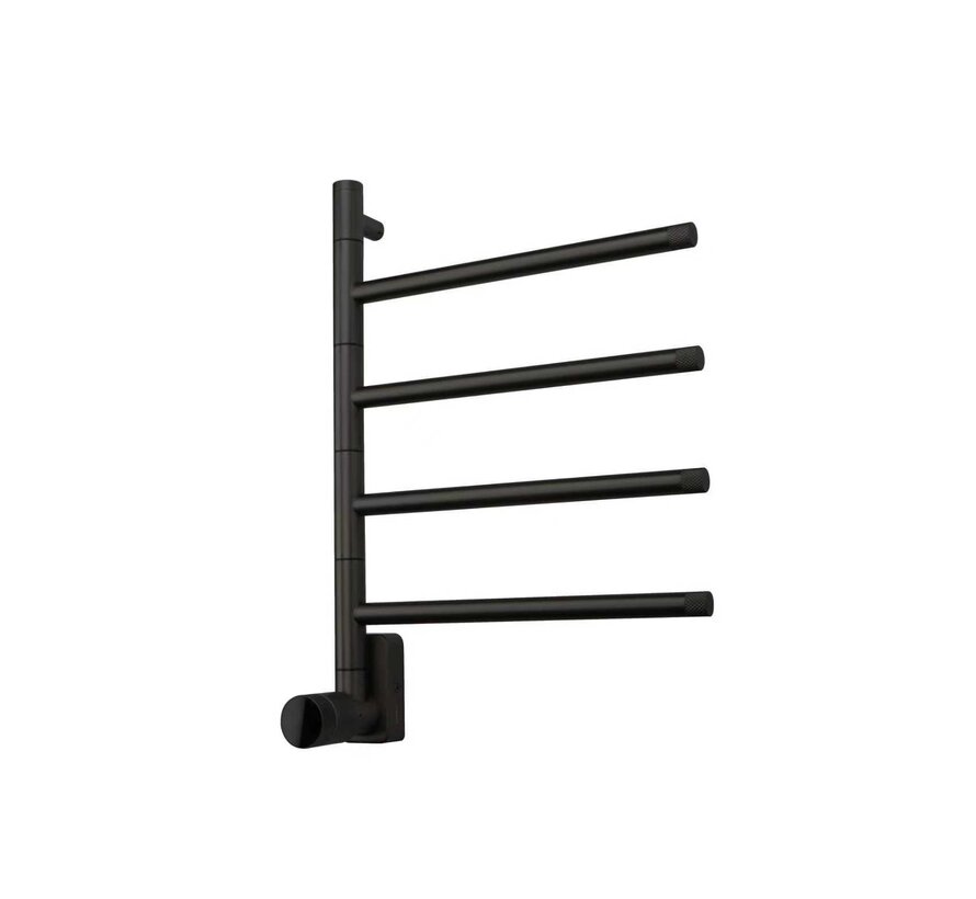 Elektrische handdoek radiator black met thermostaat