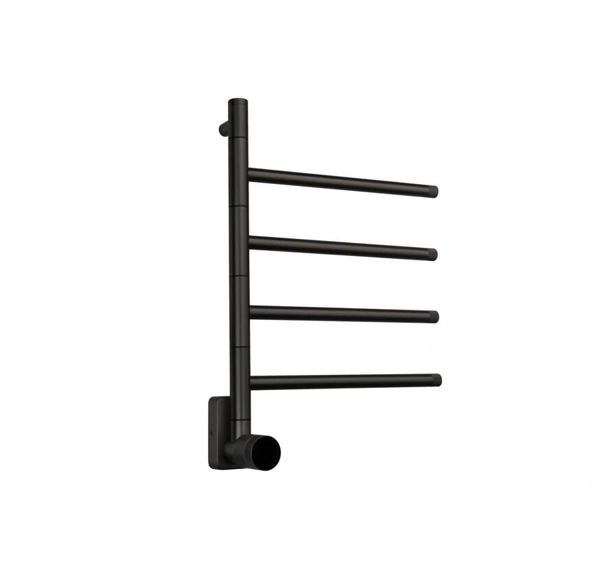 Elektrische handdoek radiator black met thermostaat